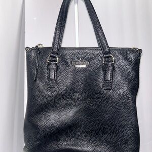 Black Leather Kate Spade Tote Bag